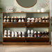 Fluted Shoe Storage Cabinet for Entryway with 4 Flip Drawers, Walnut