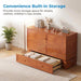 Cherry SixtyThreeInch Murphy Bed Cabinet With Mattress