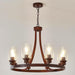 Round Rustic Farmhouse Ceiling Chandelier With Fauxwood