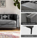 84Inch FauxLeather SofaBed With MetalLegs Midcentury Upholstered