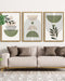 Large 16X24In Green Botanical Boho Wall Art Framed Modern Sage Bohemian Wall Decor Abstract Geometry Lines Prints Ready to Hang Natural Framed
