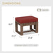 Natural Cedar Outdoor Patio Ottomans with Removable Cushions, Set of 2, Real Wood Footrests for Deck, Porch, Balcony, and Backyard, Brownish/Red