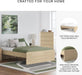 Signature Design by Ashley Onita Scandinavian Queen Platform Bed, Foundation or Box Spring Not Needed, Light Brown