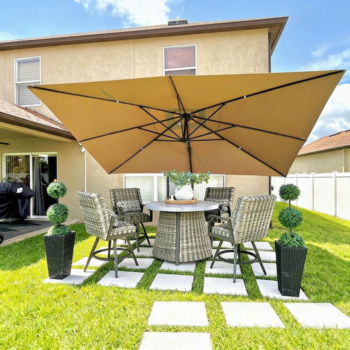Cantilever Umbrella 10' X 13' Fade-Resistant Bronze, Beige