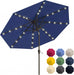 10FT Solar Patio Umbrella with Lights, Outdoor Table Market Umbrella with 32 LED Lights, 8 Sturdy Ribs, Push Button Tilt and Crank for Pool, Deck and Garden, Uv-Resistant