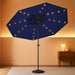 10FT Solar Patio Umbrella with Lights, Outdoor Table Market Umbrella with 32 LED Lights, 8 Sturdy Ribs, Push Button Tilt and Crank for Pool, Deck and Garden, Uv-Resistant