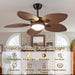 44 Inch Brown Outdoor Ceiling Fan With Remote