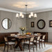 47 Inch MatteBlack Chandelier 6 Light LivingRoomDecor