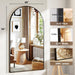 46"X76" Extra Large Arched Full Length Mirror - Leaning Mirror Arch Wall-Mounted Mirrors - Aluminum Alloy Frame Modern Simple Home Decor - for Living Room Bedroom Cloakroom