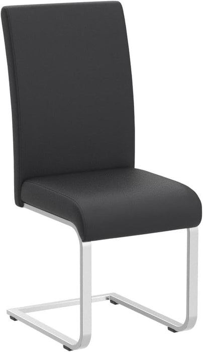 Dining Chairs Modern Living Room Chairs Leather Upholstered Side Chairs with Metal Legs for Kitchen Wedding, Set of 2, Black