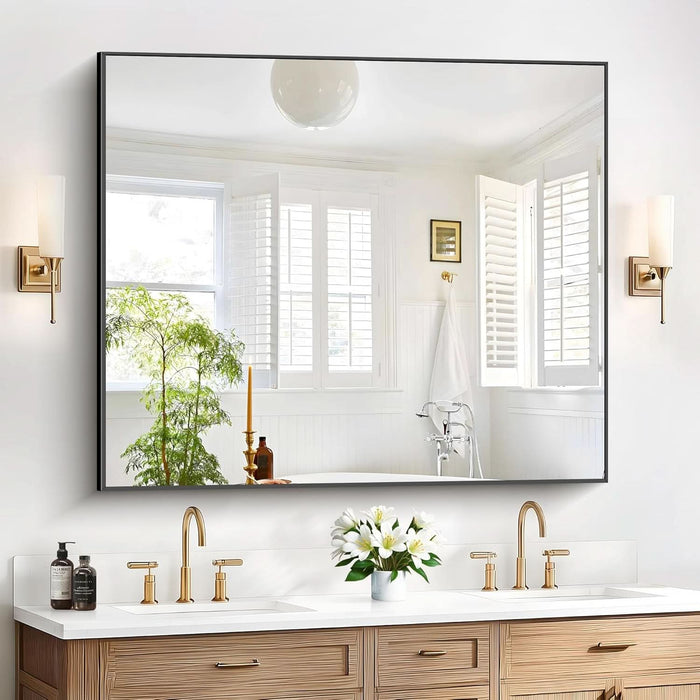 FortyByFortyEightInch Black Elegant Bathroom Mirror