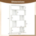 5-Tier Bookshelf, 10-Cube White Geometric Bookcase with 5 Closed-Back Cubbies, Anti-Toppling Kits, Open Display Storage Shelf for Living Room, Home Office, Bedroom