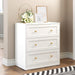 White 3 Drawer Dresser, Small Dresser for Bedroom, Wood Nightstand with Drawers, Modern Chest of Drawers for Closet, Living Room, Entryway