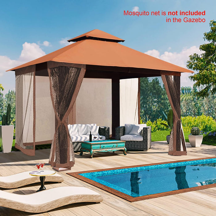 USA 10-Year-Non-Fading 10X13Ft Titan Patio Gazebo, Super Thick Sunbrella Fabric UPF 50+ UV Protection, Heavy Duty Commercial Rust-Proof Aluminum Frame, Windproof Vented Top Gazebo, Rust