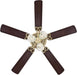 Westinghouse 7233800 Vintage Ceiling Fan with Light, 52 In., Polished Brass