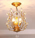 3-Light Crystal Chandeliers,Ceiling Lights,Crystal Pendant Lighting,Ceiling Light Fixtures for Living Room Dining Room Bedroom Restaurant Porch(Gold)