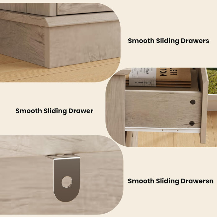 Oak Finish Bedroom Dresser With Substantial Drawers