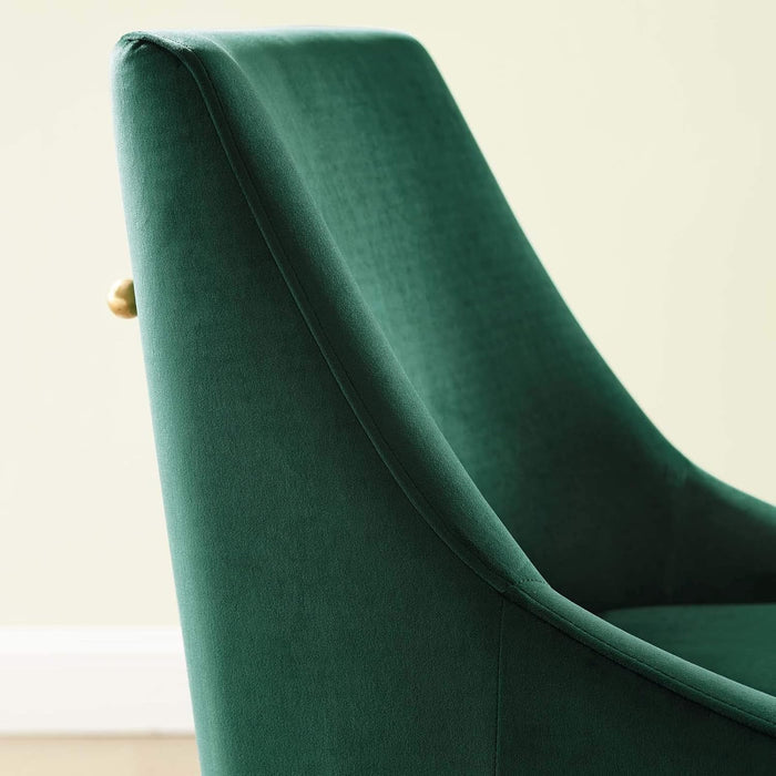 Discern Upholstered Performance Velvet Dining Chair, Green