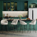 Barstools Set of 4, 30" Bar Height Velvet Bar Stools, Beige