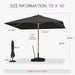 Market Umbrella 10 FT High-End UPF 45+ Rustproof Aluminum Grey