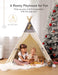 Teepee Tent for Kids with Light & Mat, Toddler Tents Indoor Play Tent Playhouse, Toddler Tipi Cotton, Tee Pee Tents for Kids Indoor, Boys & Girls Teepee,Children Room Playhouse