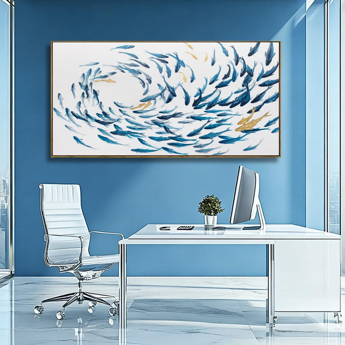 Blue Ocean ExtraLargeSize Canvas Wall Art 29x58Inches