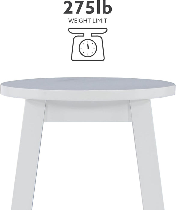 Zeke White 24" Counter Stool with round Seat