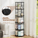 5 Tier Rotating Bookshelf, 360 ° Display Stackable Spinning Bookshelf Tower, Corner Bookshelf Tall Floor Standing Swivel Bookcase Narrow Storage Organizer for Bedroom, Living Room, Black