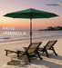 Patiokingdom 10FT Patio Umbrella with Push Button Tilt and Crank, Outdoor Market Umbrella with 8 Fiberglass Ribs, UV Protection Table Umbrella for Pool,Backyard,Garden,Deck