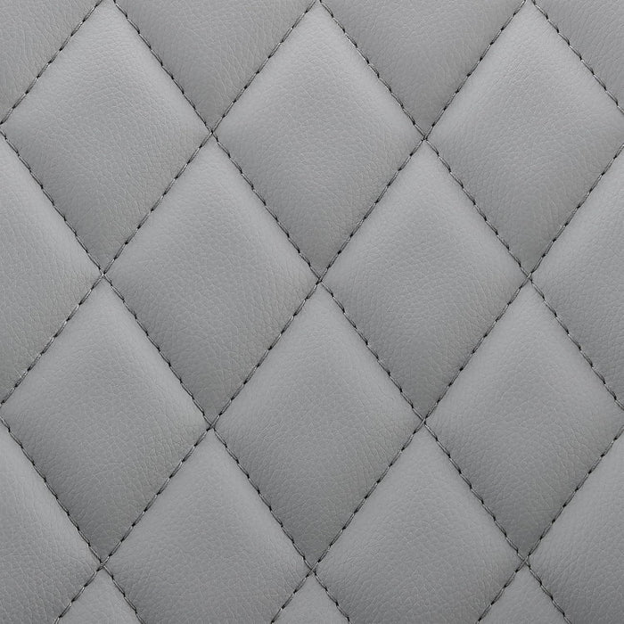 Leland Adjustable Grey Faux Leather and Black Finish Bar Stool