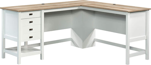 Cottage Road L Shaped Desk Computer Desk with Drawers, Home Office Desk with Optional File Cabinet Storage, Cable Management, in Soft White Finish