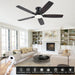 52 Inch Brown Modern Ceiling Fans with Lights, Low Profile Ceiling Fan with Remote/App Control, DC Reversible Motor, Dimmable LED Ceiling Fans for Bedroom,Indoor/Outdoor