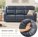 Genuine Leather Power Recliner Sofa, 3 Seater Wall Hugger Reclining Sofas with Power Headrest, USB & Typec Ports, Electric Recliner Couch Set for Living Room, Navy