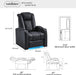 Top-Grain Leather Home Theater Seating, Dual-Motor Power Recliner