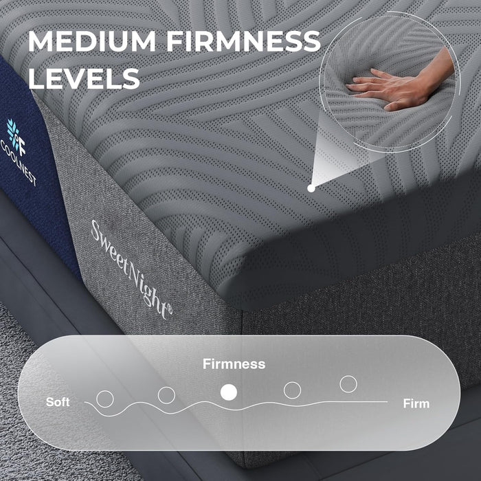 16 Inch Queen Size Mattress, Cooling Gel Queen Size Foam Mattress for Cool Night Sleep, 5-Zone Ergo Support for Pressure Relief, Medium Firm, Certipur-Us Certified