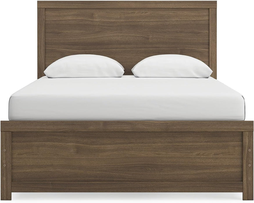 Signature Design by Ashley Jonnifer Queen Panel Bedframe, Bed Frame with Headboard, Engineered Wood and Decorative Laminate, Casual Bedroom Bedframes, Warm Auburn Finish