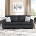 Queen Sleeper Sofa Dark Gray Upholstered ChenilleWeave