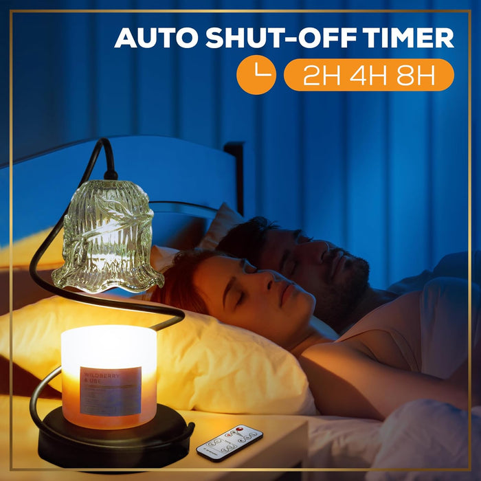 Candle Warmer Lamp with Wireless Remote Control, Timer Dimmer, 2 Bulbs + Bonus Candle Trays – Candle Warmers for Jar Candles, Gifts for Women Mom, Bedroom Decor, House Warming Gift