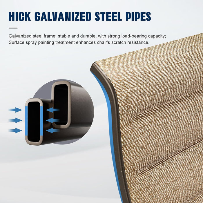Patio Swivel Chairs Set of 4,Padded High Back Outdoor Chairs,Brown