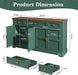 60'' Shaker-Style Large Sideboard Buffet Cabinet with Storage, Green | Credenza Storage Cabinet with 4 Doors and 3 Drawers, Coffee Bar for Kitchen, Living Room