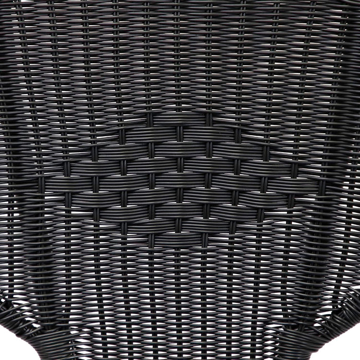Wicker Outdoor Patio Conversation Set - Black - 4Pc