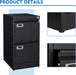 Black Metal File Cabinet with Lock