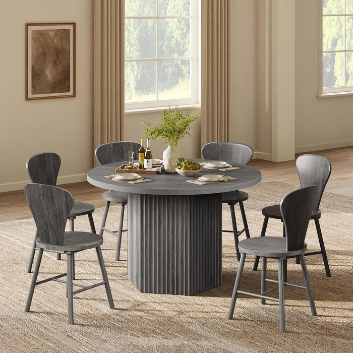 Round FortySevenInch Dining Table Charcoal Grey Model