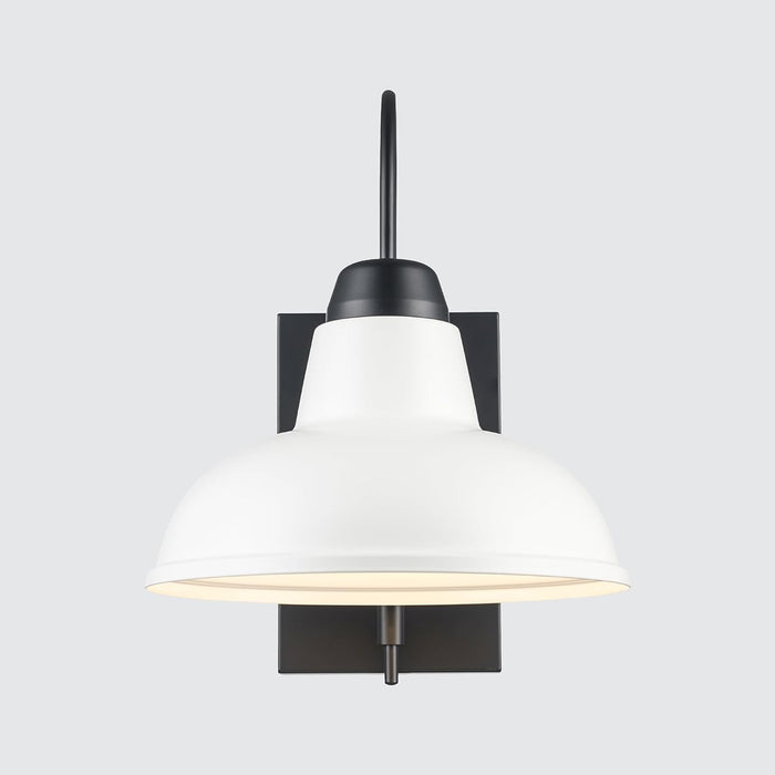 Asher Hamilton Hawthorne Outdoor Wall Lamp | White Finish | 11X11 Inch Exterior Wall Sconce | Wet Rated | E26 Bulb Compatible | Metal Construction for Porch, Patio, Garage (White, 11-Inch)