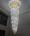 D40'' X H120'' Crystal Chandelier High Ceiling Chandeliers for Entryway Large Raindrop Chandeliers LED Dimmable Flush Mount Light Fixtures for Staircaes Foyer Hallway Living Room Bulbs Included Gold