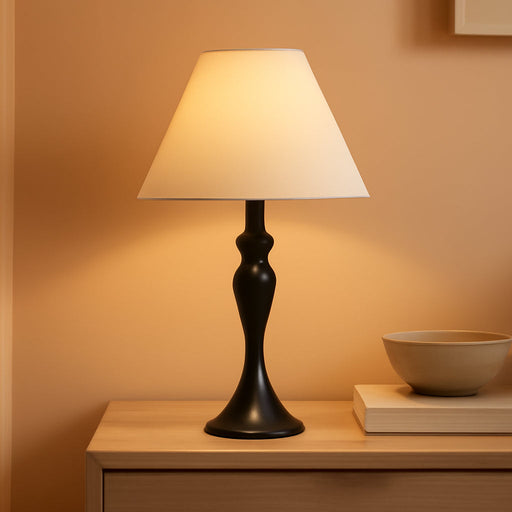 Ember Cordless Table Lamp – Rechargeable, Touch Dimmable, Battery Operated, E26 LED Bulb, Type-C Fast Charging, Portable Lamp for Bedroom, Living Room, Office, Black
