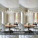 White Crystal Chandelier Six Light Dining Fixtures