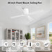 Contemporary 48 Inch White Flush Mount Quiet Fan