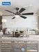 Ceiling Fans with Lights, 52 Inch Ceiling Fan with Light and Remote Control, Reversible, Dimmable, 3CCT, Quiet, Black Modern Ceiling Fan for Bedroom, Living Room