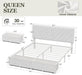 Queen Bed Frame with 2 Storage Drawers, White Velvet Upholstered